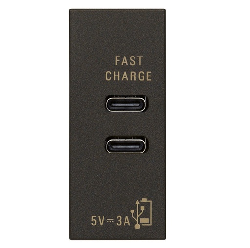 [ALI-VIM-30292.CCG] TOMA USB C+C (TACO) DE ALIMENTACION 15W 5V 3 A 1 MOD NEGRO SERIE LINEA REF. 30292.CCG MARCA VIMAR
