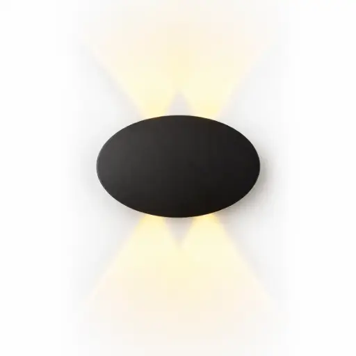 [APL-ILU-A294BKWW] APLIQUE DE PARED CURVE LUX NANO 4W 3500K IP65 13 CM X 8 CM COLOR NEGRO REF. A294BKWW MARCA ILUMINAK
