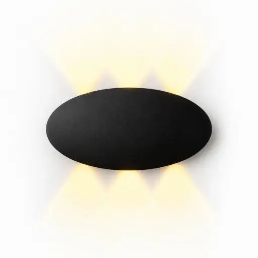 [APL-ILU-A296BKWW] APLIQUE DE PARED CURVE LUX NANO 6W 3500K IP65 18 CM X 9 CM COLOR NEGRO REF. A296BKWW MARCA ILUMINAK