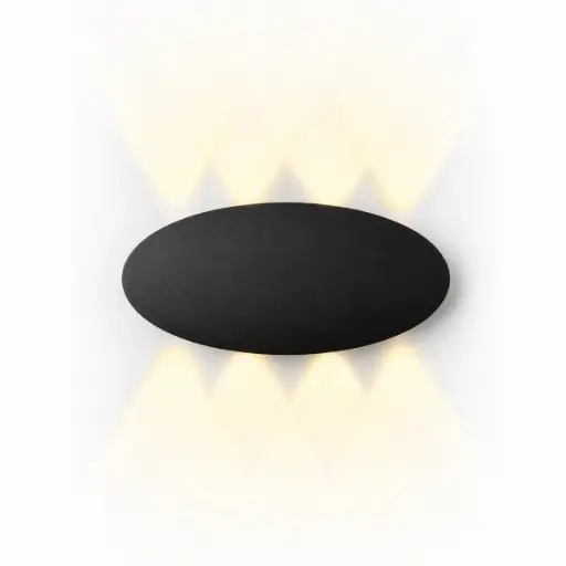 [APL-ILU-A298BKWW] APLIQUE DE PARED CURVE LUX NANO 8W 3500K IP65 23 CM X 11 CM COLOR NEGRO REF. A298BKWW MARCA ILUMINAK