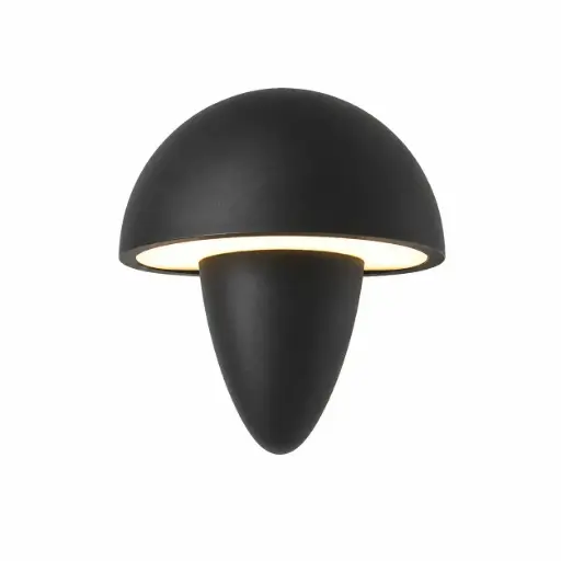 [APL-ILU-HS223212] APLIQUE DE PARED MUSH 12W 4500K 1200LM IP65 16 CM X 8,5 CM NEGRO REF. HS223212WBK MARCA ILUMINAK