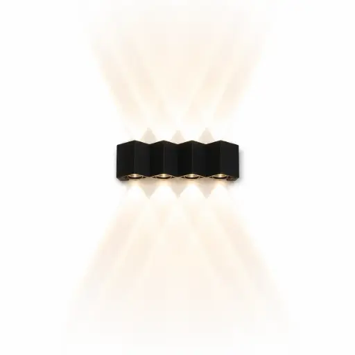 [APL-ILU-HY8228] APLIQUE DE PARED PRISMA 8W 4500K 500LM IP65 11 CM X 8 CM NEGRO REF. HY8228 / 058100 MARCA ILUMINAK