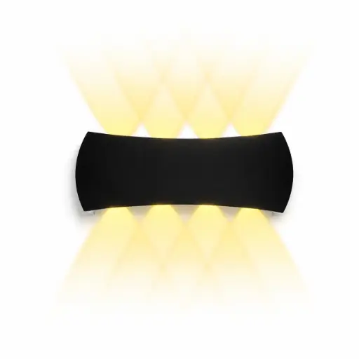 [APL-ILU-HY8616] APLIQUE DE PARED GLEAM 8W 4500K IP65 21 X 8,3 X 4,5 CM NEGRO REF. HY8616 / 014212 MARCA ILUMINAK