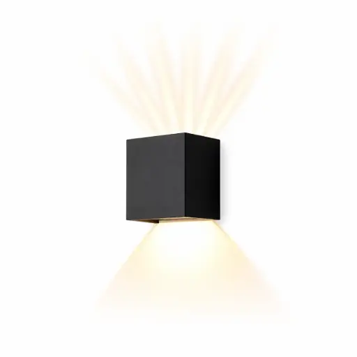 [APL-ILU-HY8756] APLIQUE DE PARED ASTERISK 6W 3 TONOS 85-265V IP65 NEGRO REF. HY8756 MARCA ILUMINAK