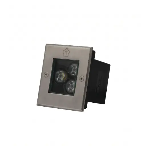[APL-ILU-MS301] APLIQUE DE PISO 3W 3000K 270LM IP65 10 CM X 10 CM ACERO INOXIDABLE REF. MS301 MARCA ILUMINAK