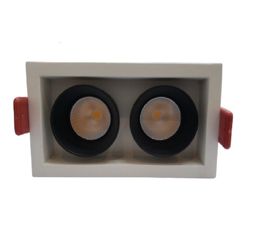 [APL-LUM-932] APLIQUE LED SPOT P/EMPOTRAR 2 X 5 W 3000K RECTANG. BLANCO- NEGRO 105 X 60X 60MM REF. LUM-932 LUMIND