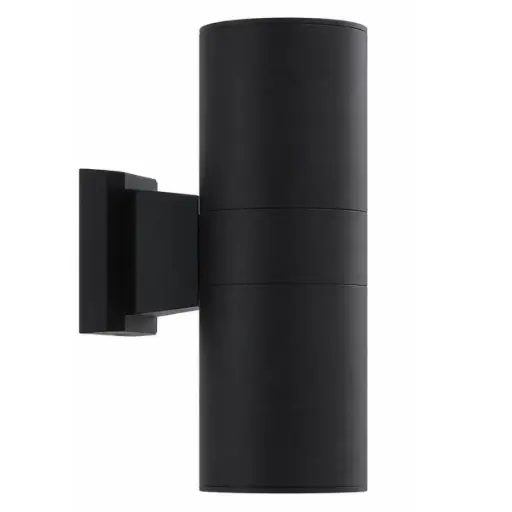 [APL-LUM-LUM-630] APLIQUE PARED P/GU10 X 2 CILINDRO UP&DOWN P/EXTERIOR ALUMINIO NEGRO-VIDRIO REF. LUM-630 MARCA LUMIND