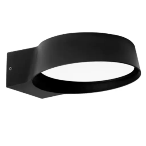 [APL-LUM-LUM-722] APLIQUE PARED INTEGRADO 12W 3000K IP54 OVO ROUND P/ EXTERIOR NEGRO MATE REF.LUM-722 LUMIND