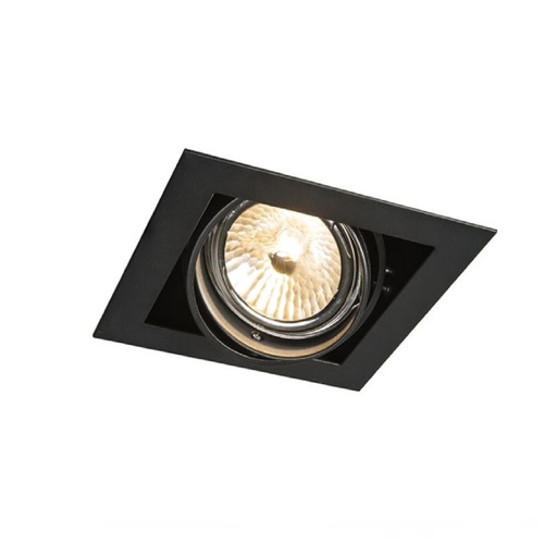 [APL-LUX-LUX.GP-S-FX090] APLIQUE CUADRADO DIRIGIB. P/EMP. C/SOCATE GU10 90M BCO/NEGRO CROMO REF. LUX.GP-S-FX090 MARCA LUXOLAR