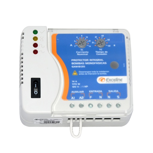 [ARR-EXC-GAM-B120] ARRANCADOR PARA BOMBAS MONOFASICA HASTA 1 HP 120 VAC REF. GAM-B120 / 003976 MARCA EXCELINE