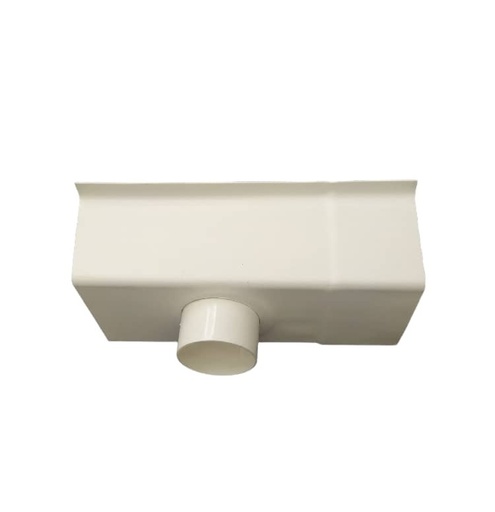 [BAJ-TIN-CTV-D-02-04] EMPALME CON BAJANTE PARA CANAL 4" CUADRADA DE LLUVIA PVC COLOR BLANCO REF. CTV-D02-04 MARCA TINAPLAS