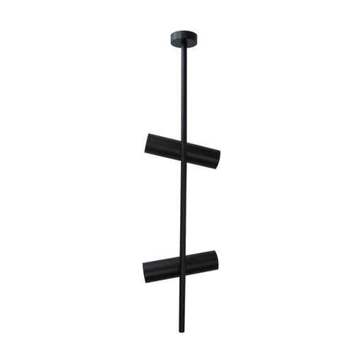 [BAR-LUM-LUM-184] BARRA APLIQUE TECHO C/DOS APLIQUES P/DICROICO GU10 ORIENTABLE COLOR NEGRO REF.LUM-Q077B MARCA LUMIND