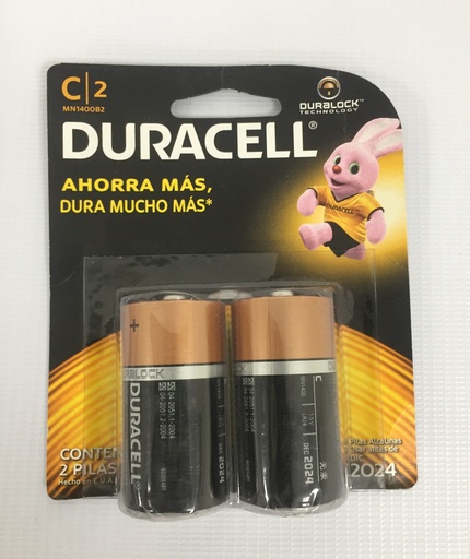[BAT-DUR-C] BATERIA ALCALINA TIPO "C" BLISTER 2 UND 1.5V REF. MN1400B2 MARCA DURACELL