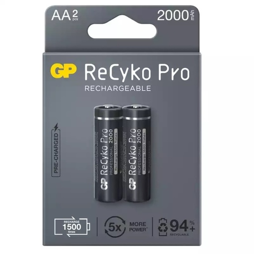 [BAT-GP-GPRHC212B308] BATERIA / PILA RECARGABLE PRO AA MOD- GPRHC212B308 ( PACK - 02 UND ) 2000 MAH REF. 186820 MARCA GP