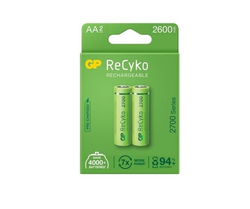 [BAT-GP-GPRHC272E000] BATERIA / PILA RECARGABLE AA MOD- GPRHC272E000 ( PACK - 02 UND ) 2600 MAH MARCA GP