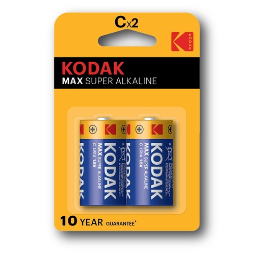 [BAT-KOD-262889] BATERIAS MAX SUPER ALKALINE C X 2 UND REF. 6011 / 262889 MARCA KODAK