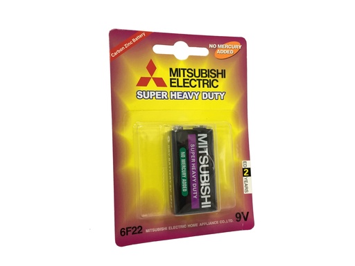 [BAT-MIT-6F22] BATERIA / PILA "9 V" HEAVY DUTY CARBONO 1 UND / BLISTER REF. 6F22/1BP MARCA MITSUBISHI