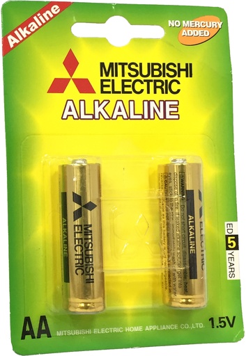 [BAT-MIT-AA] BATERIA / PILA ALCALINA" TIPO "AA" BLISTER 2 UND 1.5 V REF. LR6/2BP MARCA MITSUBISHI