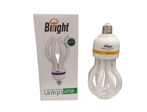 [BOM-BL-LOTUS-65W] BOMBILLO AHORRADOR MOD. LOTUS 4U 65W E27 6500K REF. 101051 / 4U-WH-65W MARCA BILIGHT