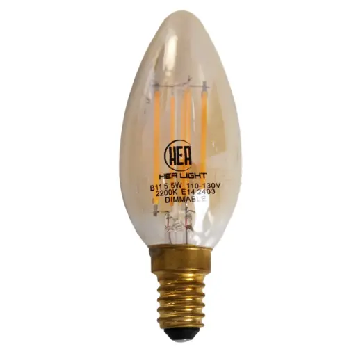 [BOM-HEA-BOM03064] BOMBILLO LED VINTAGE DIMERIZABLE B11 5.5 W 2.200 K E14 110 V REF.BOM03064 COD.301130 MARCA HEA LIGHT