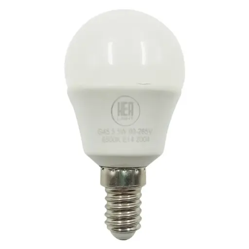 [BOM-HEA-BOM03077] BOMBILLO LED BULBO 5.5 W E-14 6.500 K G45 90 - 277 V REF.BOM03077 COD. 308740 MARCA HEA LIGHT