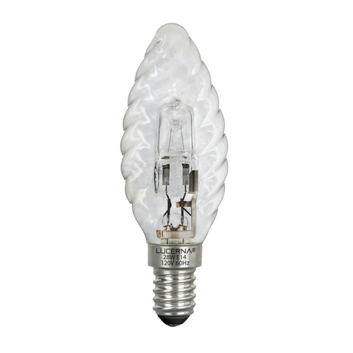 [BOM-LUC-28W-E14] BOMBILLO TIPO VELA HALOGENO 28 W 3000 K E14 110 V (886215) REF. 28WE14 MARCA LUCERNA