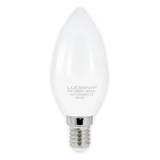 [BOM-LUC-5WVELA3K] BOMBILLO LED TIPO VELA E14 5W 100 / 240 V 3000K MOD- 5W VELA 6K REF. 726768 5WVELA3K MARCA LUCERNA