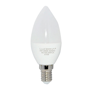 [BOM-LUC-5WVELA3K] BOMBILLO LED TIPO VELA E14 5W 100 / 240 V 3000K MOD- 5W VELA 6K REF. 726768 5WVELA3K MARCA LUCERNA
