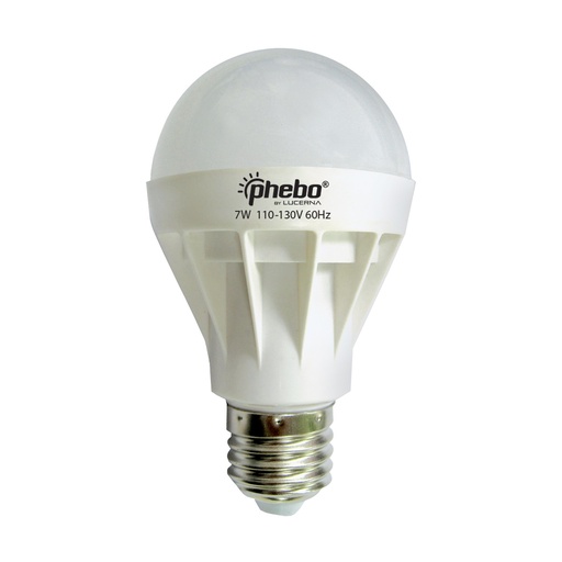 [BOM-LUC-A60-7W] BOMBILLO LED TIPO BULBO 7 W E27 6500 K (LUZ FRIA) MULTV 100 - 240 V REF=726669 MARCA LUCERNA