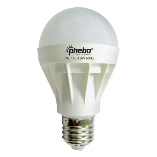[BOM-LUC-A60-7W] BOMBILLO LED TIPO BULBO 7 W E27 6500 K (LUZ FRIA) MULTV 100 - 240 V REF=726669 MARCA LUCERNA