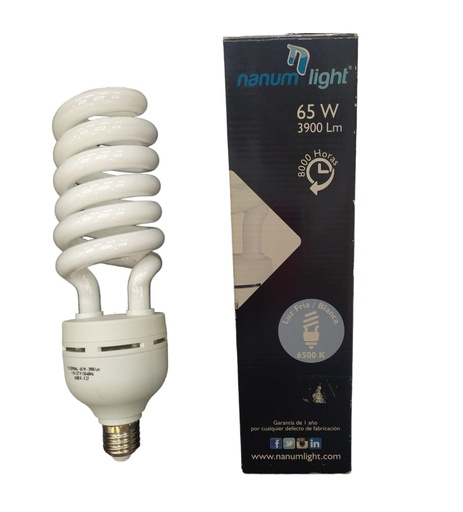 [BOM-NAN-202031386] BOMBILLO ESPIRAL T5 65W 6500K E27 REF. 202031386 COD. 313861 MARCA NANUM LIGHT