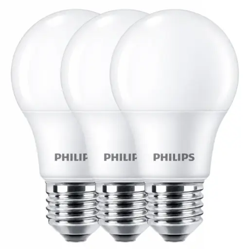 [BOM-PHI-929002046371] BOMBILLO LED TIPO BULBO 3 PZAS 8W E27 130V 6500K 10.000H 750LM REF. 9290020463 MARCA PHILIPS