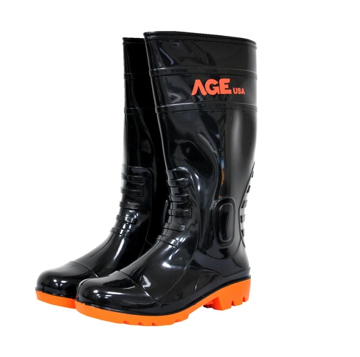 [BOT-AGE-AGSIR730-3BK44] BOTA DE GOMA / PVC CAÑA LARGA SIN PUNTERA COLOR NEGRO TALLA-44 (PAR) REF. AGNSBLN07P MARCA AGE USA