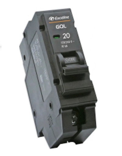 [BRE-EXC-GQL-20A-1] BREAKER PARA EMPOTRAR 1 X 20 A REF. GQL-20A-1 / 007349 MARCA EXCELINE