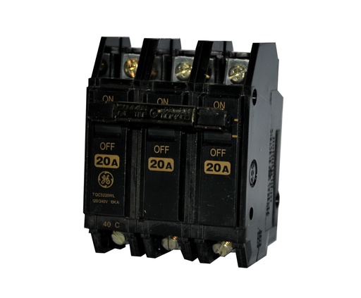[BRE-GE-3X20TQC] BREAKER SUPERFICIAL DE 3 X 20 AMP TIPO THQC32020WL MARCA GENERAL ELECTRIC