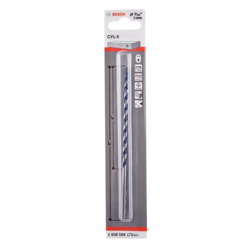 [BRO-BOS-2608588172] BROCA PARA CONCRETO BLUE GRANITE 3/16 X 4 X 6" REF. 2608588172 / 872120 / 690621 MARCA BOSCH