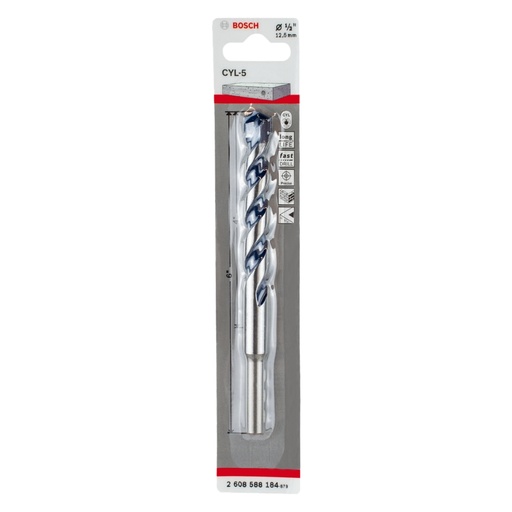 [BRO-BOS-2608588184] BROCA PARA CONCRETO 1/2"X 4" X 6" BLUE GRANITE CYL-5 REF. 2608588184 / 872178 / 690744 MARCA BOSCH