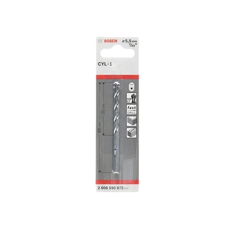 [BRO-BOS-2608590072] BROCA PARA CONCRETO 7/32" X 3.5" ( 5.5 MM X 85 MM) MOD. CYL-1 REF. 2608590072 COD.434850 MARCA BOSCH