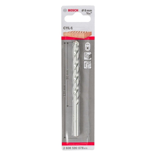 [BRO-BOS-2608590078] BROCA PARA CONCRETO 8 MM X 120 MM MOD. CYL-1 REF. 2608590078 / 871868 / 434911 MARCA BOSCH