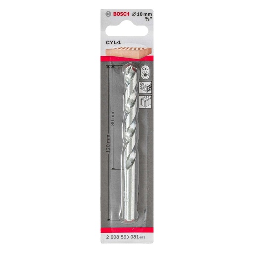 [BRO-BOS-2608590081] BROCA PARA CONCRETO 3/8" X 4, 23/32 10X80X120MM CYL-1 REF. 2608590081 / 871876 / 434942 MARCA BOSCH