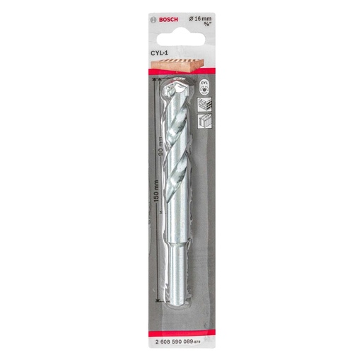 [BRO-BOS-2608590126] BROCA PARA CONCRETO 19/32" X 6" CYL-1 REF. 2608590126 / 871895 / 438087 MARCA BOSCH