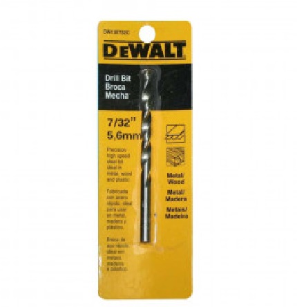 [BRO-DEW-DW130732C] BROCA / MECHA DE ACERO HSS 7/32" PARA METAL REF. DW130732C/ MEC-717 MARCA DEWALT