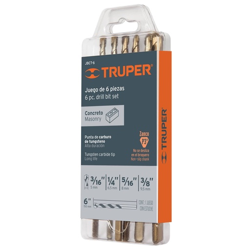 [BRO-TRU-11295] JUEGO DE 6 BROCAS P/CONCRETO MOD JBCT-6 REF. 11295 MARCA TRUPER