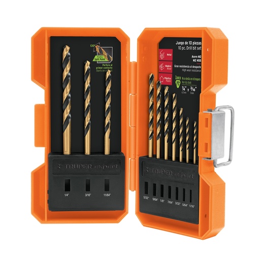 [BRO-TRU-11399] JUEGO DE BROCAS A/VELOCIDAD P/METAL 10 PZAS. MOD- JBAV-10 REF.11399 MARCA TRUPER