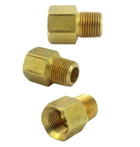 [BUS-VEN-645] BUSHING REDUCTOR HEMBRA - MACHO DE LATON - ROSCA NPT X NPT 3/8X1/8" REF. 120-BV-12X04 MARCA VENEPRO