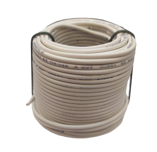 [CAB-CAB-20.105BL] CABLE AUTOMOTRIZ NRO. 20 AWG 105 °C 600V / COLOR BLANCO ROLLITO DE 20 MTS MARCA CABLESCA