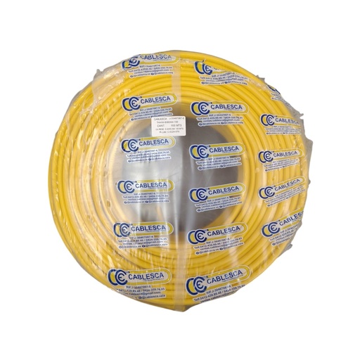 [CAB-CAB-6.90AM] CABLE THHW NRO. 6 AWG 90°C 600V / COLOR AMARILLO ROLLO 100 MTS MARCA CABLESCA