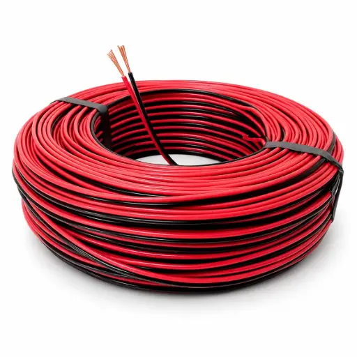 [CAB-CAB-AUD2X18] CABLE AUDIO NRO. 2 X 18 220V COLOR NEGRO / ROJO POR METRO MARCA CABLESCA