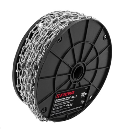[CAD-FIE-44190] CADENA TIPO VICTOR 2 MM X 28 MM X 30 MTS MOD. CARGA MAX 40 KG REF. 44190 MARCA FIERO