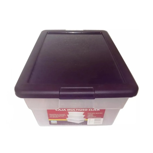 [CAJ-ALF-21620] CAJA MULTIUSO DE PLASTICO 62 LTS CON TAPA CLICK ( 61 CM X 42 CM X 33 CM) REF. 21620 MARCA ALFA HOGAR